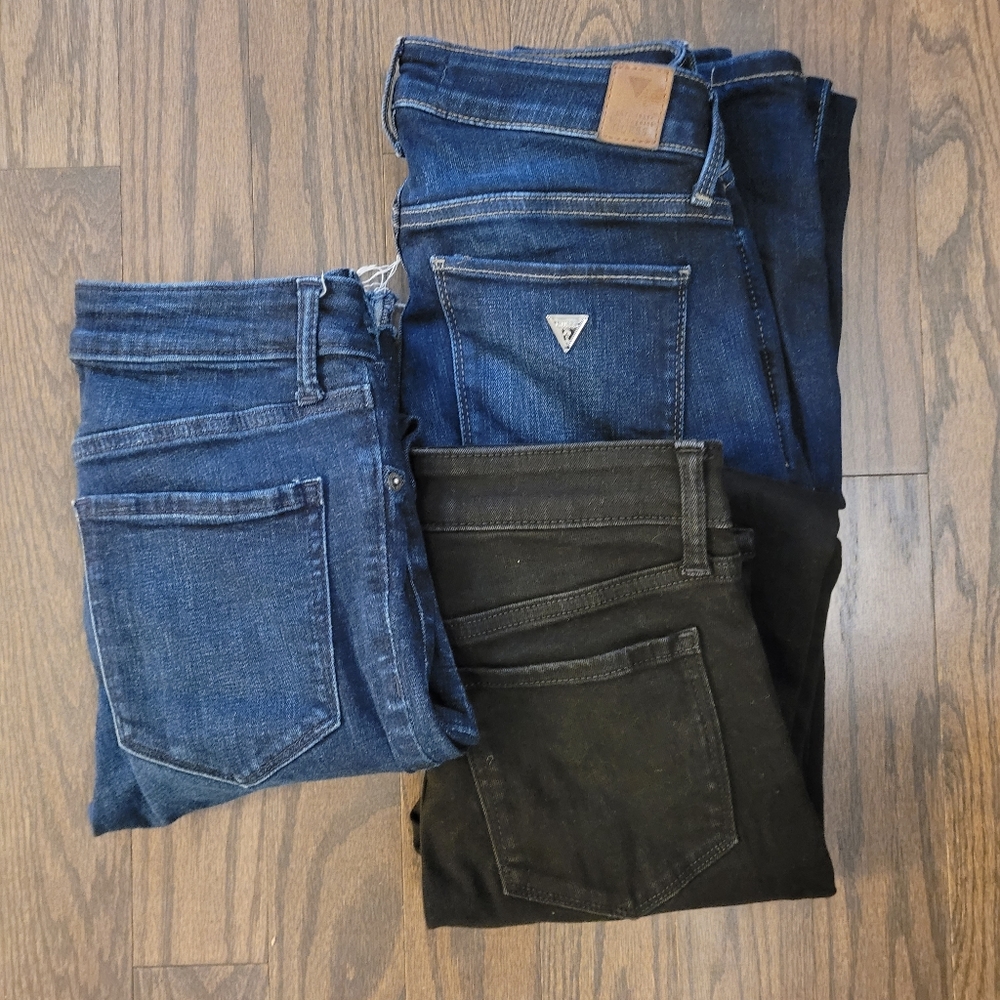 Three pairs of ladies jeans size 26